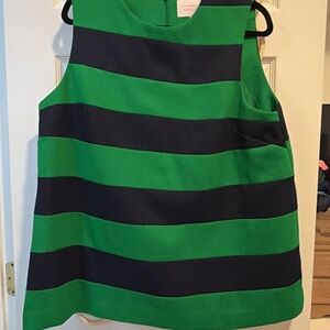Tuckernuck Atlantic-Pacific Green and Navy Striped Sleeveless Top